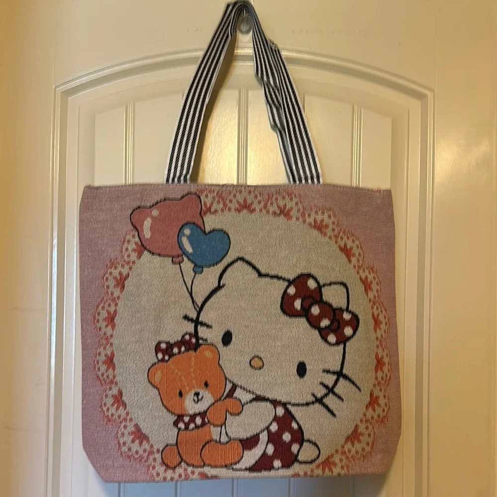 New Hello Kitty Tote Bag with Teddy Bear Design